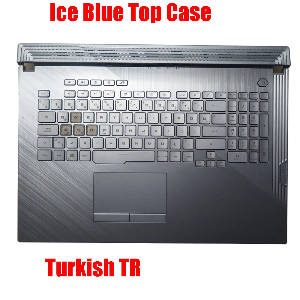 

Laptop PalmRest&keyboard For ASUS 90NR01T6-R32TU0 Ice Blue Top Case Turkish TR Glacier Blue QWERTY Backlit keyboard