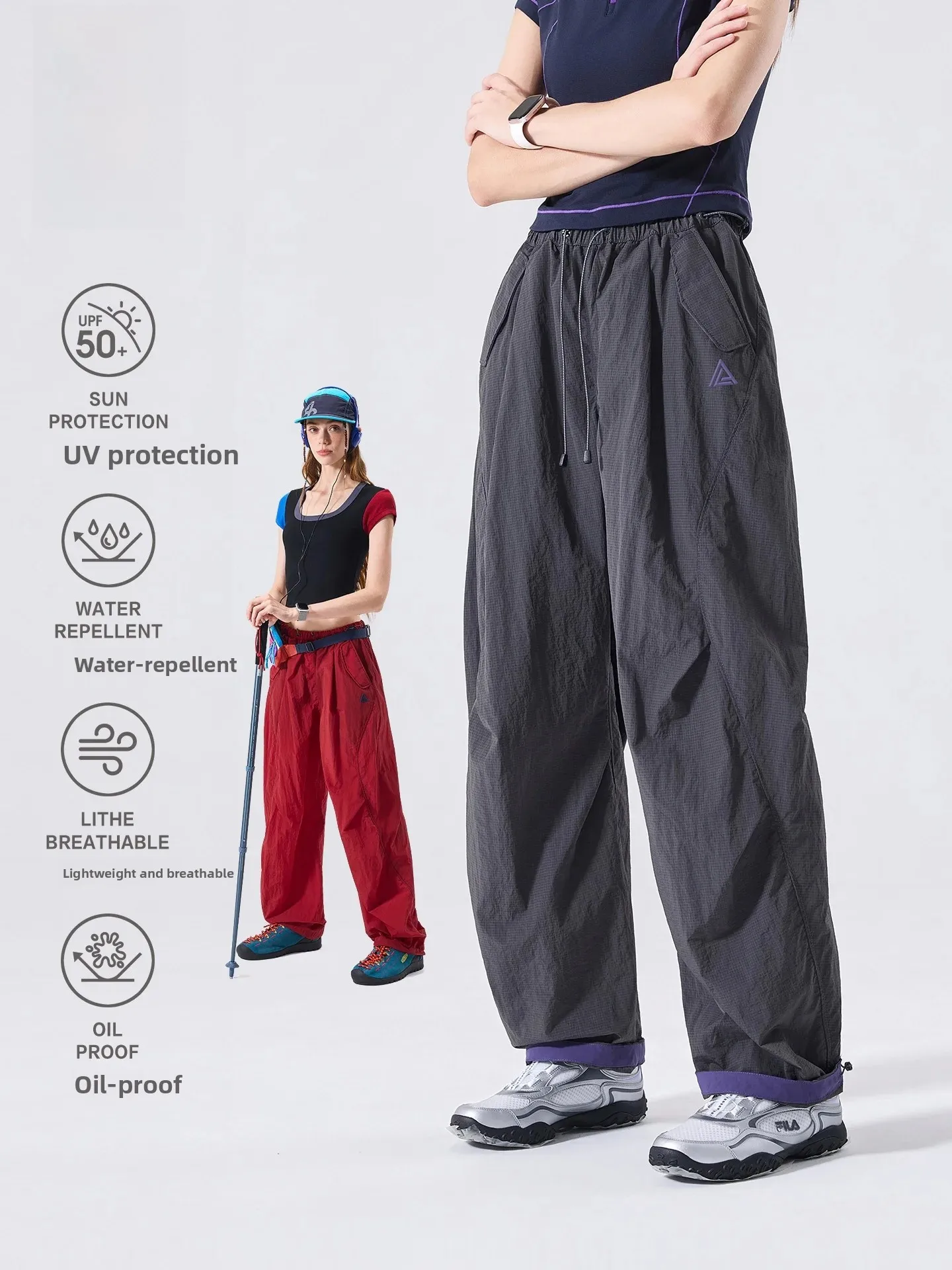 LAZY DAY Waterproof Quick Dry Hiking Pants Women's Autumn Straight Leg High Waist Casual Workwear Trousers Outdoor Gear