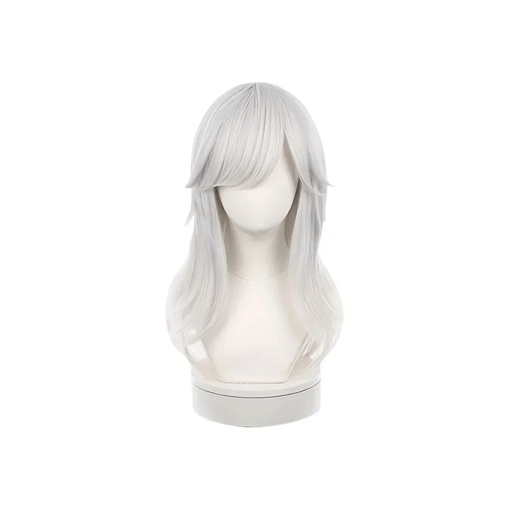 Anime Cyno Cosplay Wig Genshin Impact Long Silver White Heat Resistant Hair Halloween Costume Wigs