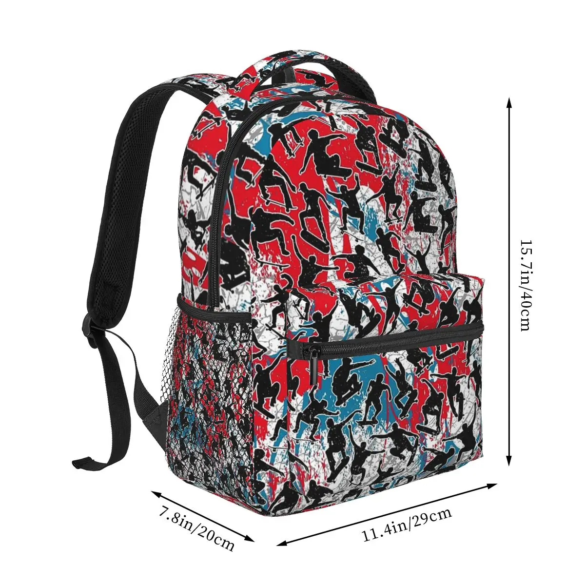 Mochila de grafiti urbano Retro Para Niños y Niñas, mochila escolar de dibujos animados, bolso de hombro de gran capacidad