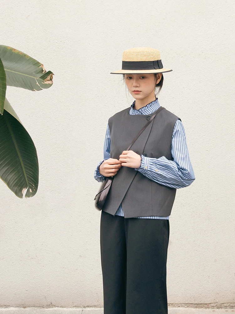 

Retro ey ort Suit Vest Layering Faion Unique Design Spring New Arrival Women's Jaet Polyester Fiber 96% Spandex 4%