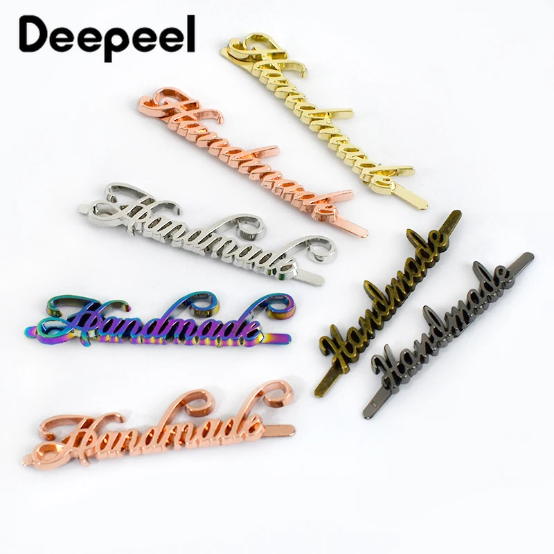 10Pcs Deepeel Metal Bag Label Buckles Handmade Luggage Decoration Tags Clasp Handbag Clothes Purse DIY Handcraft Accessories