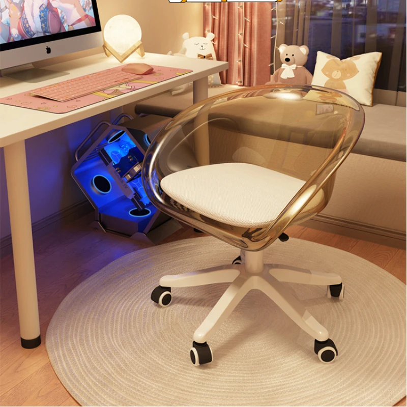 

Chair, bedroom, lifting, acrylic computer chair, cute girl, desk, writing chair