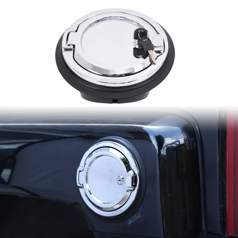 

For 2003-2009 Hummer H2 Hummer H3 Car Fuel Tank Cover Anti theft Lock Cover ABS+Aluminum Alloy Bright Car Fuel Tank Accessories