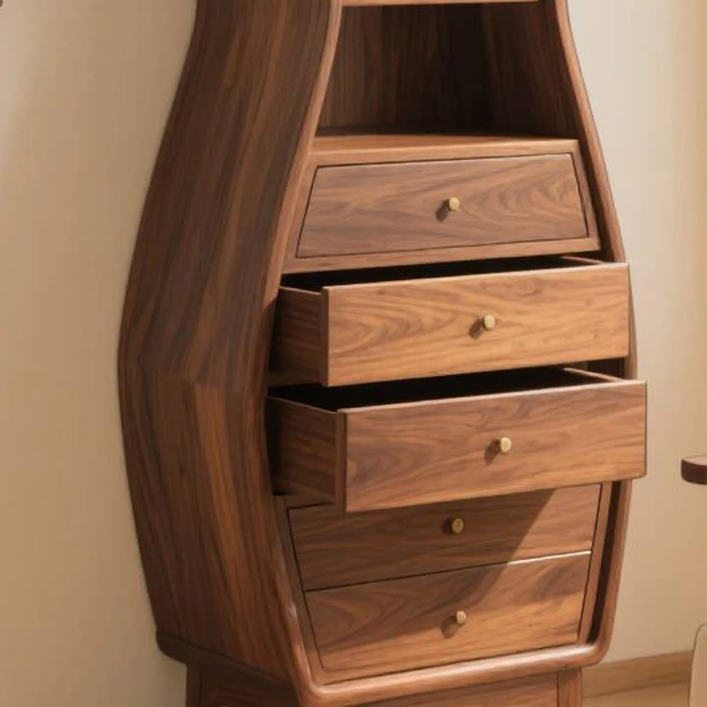 خزانة صدر جديدة من خشب الجوز الأسود في أمريكا الشمالية على الطراز الصيني، خزانة جانبية لتناول الطعام بتصميم بسيط، غرفة معيشة، غرفة نوم، صلبة #2