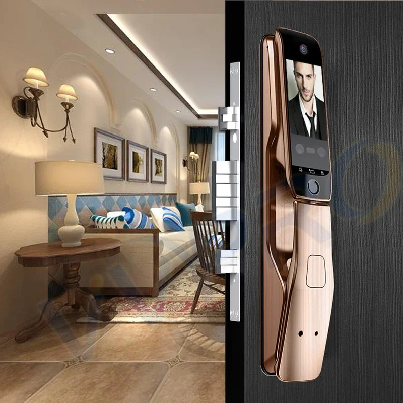 Smart Face Fingerprint Door Lock, Security Face e Camera Monitor, Intelligent Lock, Biometric Electronic Door Lock, APP Unlock