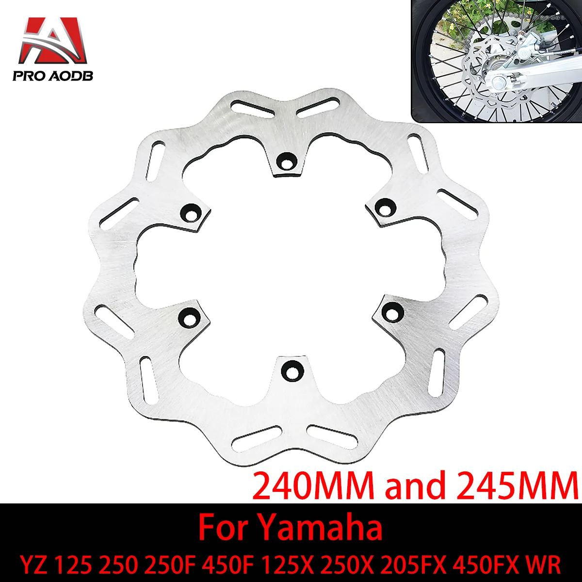 

Rear Brake Disc Rotor 240mm 245mm Motorcycle For Yamaha YZ 125 250 250F 450F 125X 250X 250FX 450FX WR 250F 450F 2002-2018 Model