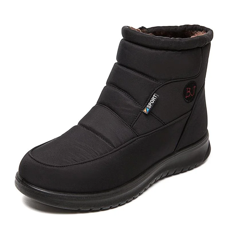 Bottes de neige imperméables pour femmes, chaussures en fourrure, bottes à plateforme avec fermeture éclair, bottes de rinçage douces, bottes en peluche pour femmes, chaussures d'hiver