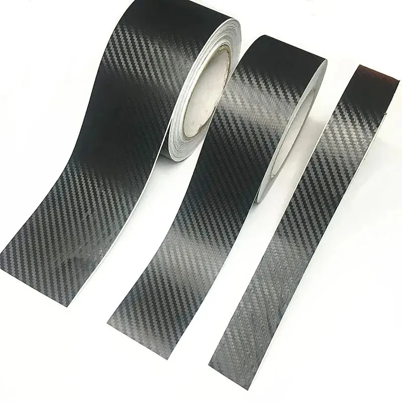 Bande anti-rayures pour bord de porte de voiture, 1/2/4 pièces, noir 3D Nano Fiber de carbone, bande de protection universelle pour rétroviseur latéral de voiture, Film étanche