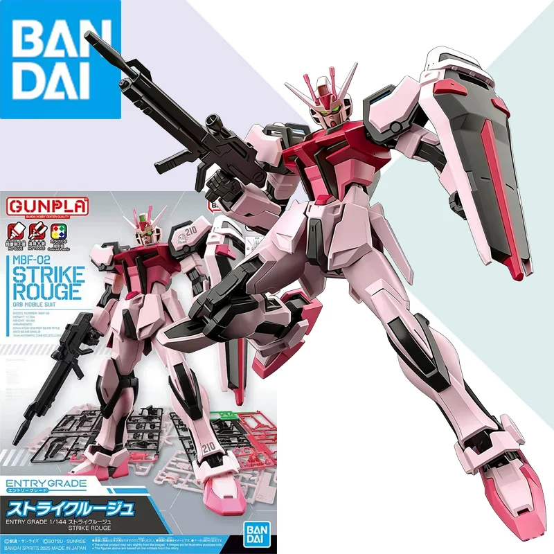 

BANDAI Genuine Gundam Model Kit ENTRY GRADE 1/144 STRIKE ROUGE Action Anime Figures Collectible Assembly Model Toy Gift for Kids
