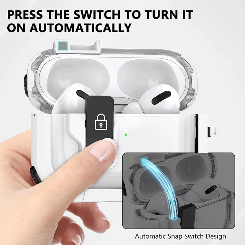 Clear Case Compatible For AirPods Pro 2nd 1st Generation Transparent Protective Cover with Switch For Apple For AirPods 3 2 Char