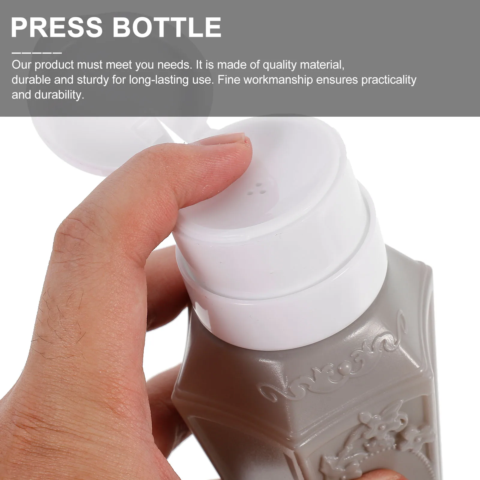 

2pcs Sturdy Press Bottles Empty For Nail Polish Remover Leak Proof Lightweight Travel Pump Bottle Liquid Storage Alcohol