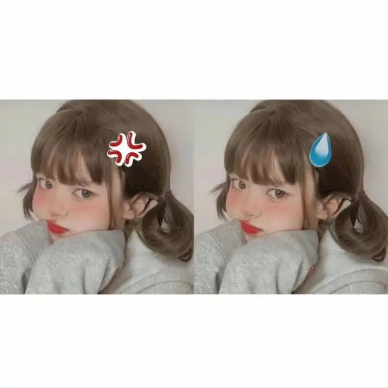 1/3/5pcs Cute Spoof Breathless Sweating Hairpin Water Drop Hair Accessories Bangs Clip Head Children Modelling Hairpin Lovely