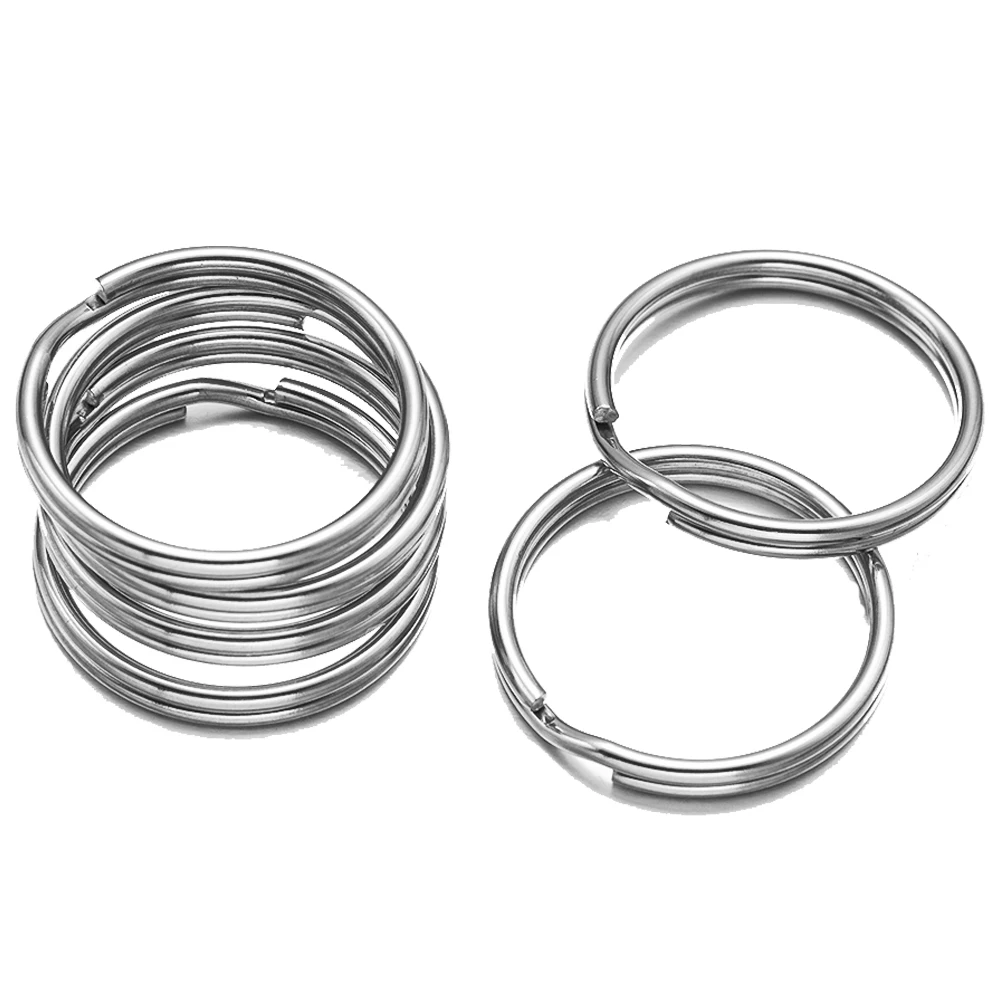 

50pcs No Fade 304 Stainless Steel Key Split Rings Metal Keyring for Keychain Holder DIY Jewelry Making Findings Supplies