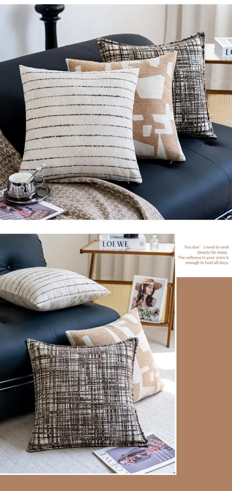 Einfache geometrische Kissenhülle im Luxus-Stil für Wohnzimmer, Sofa, Kopfteil, Dekokissenbezug für Zuhause – Detail 6