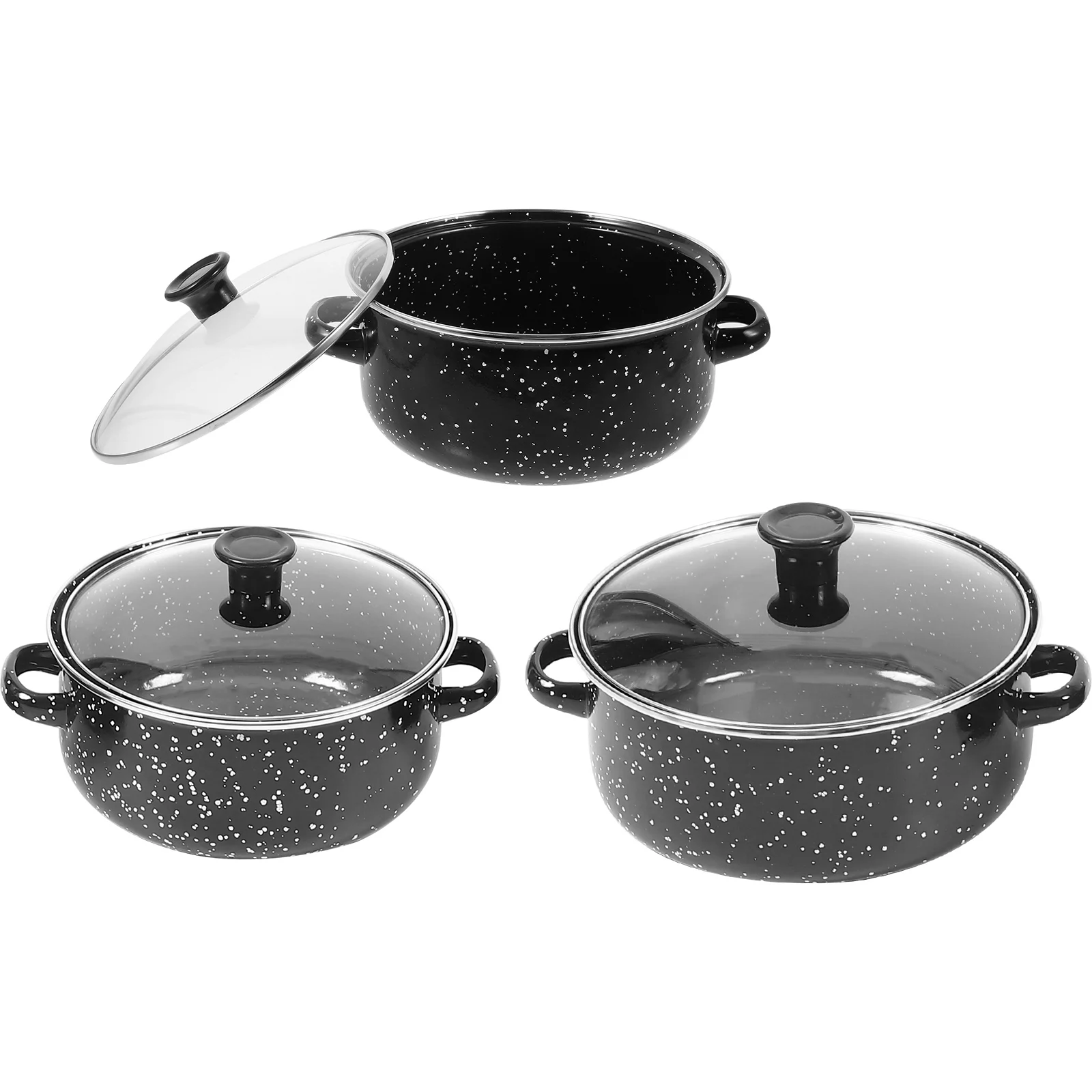 Mini Steamed Egg Bowl Cooking Pots With Handle Sauce Lid Pan Pans Non Stick Three Piece Suit Small Saucepan Soup Pot