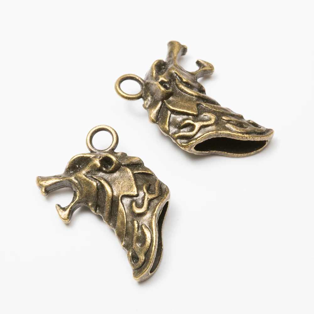 4pieces（wolf ）vintage zinc alloy charm metal pendant DIY jewelry discovery making accessories 606