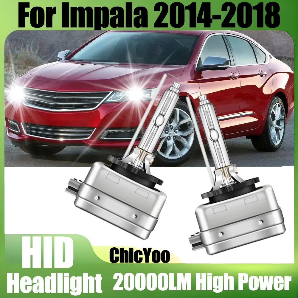 

2PCS Auto Lamps D3S HID Xenon Headlight 20000LM High Power Xenon Lights 6000K White Super Bright 12V For Impala 2014-2018 2015