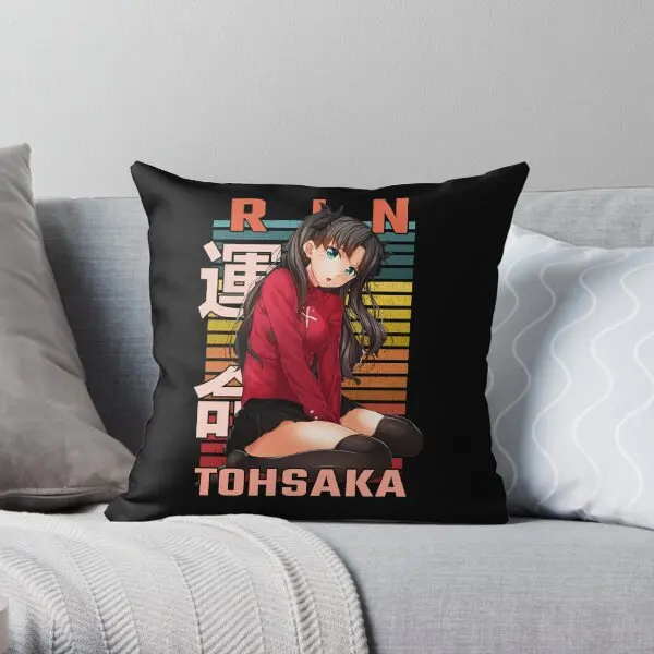 

Rin Tohsaka Fate Zero Retro Anime Design Printing Throw Pillow Cover Fashion Anime Office Wedding Pillows not include One Side