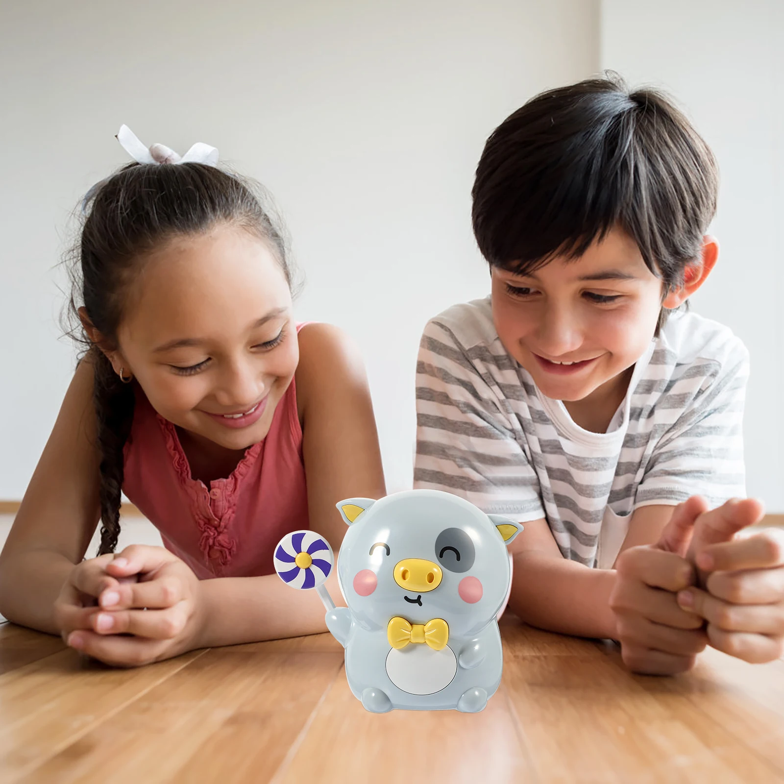 1pc Schattige Mooie Abs Cartoon Varken Munt Bank Lollipop Sleutel Geldbesparende Pot Desktop Decoratie Voor Kinderen Verjaardag Kerstcadeau