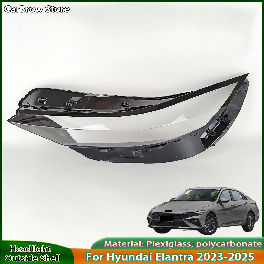 

For Hyundai Elantra 2023-2025 Auto Front Headlight Cover Lens Transparent Headlamps Lampshade Lamp Shell Masks
