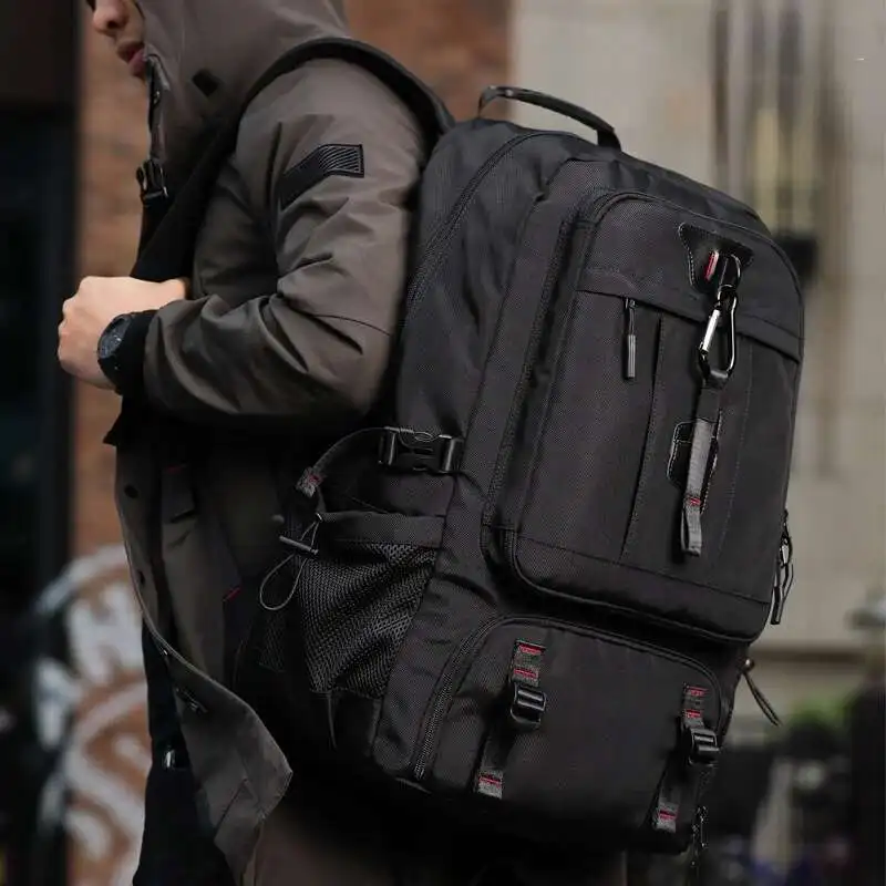 

Backpacks Men's 80L Waterproof 60L Male Bag Pack Travel Rucksack Sports Outdoor Climbing Camping Hiking Backpack Black