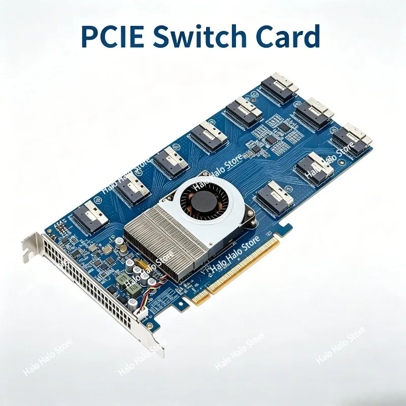 PLX88096 PCIe 4.0 X16 Expansion Card Free Splitting SFF8654 SlimSAS Adapter For NVMe SSD Multi GPU Workstation Server