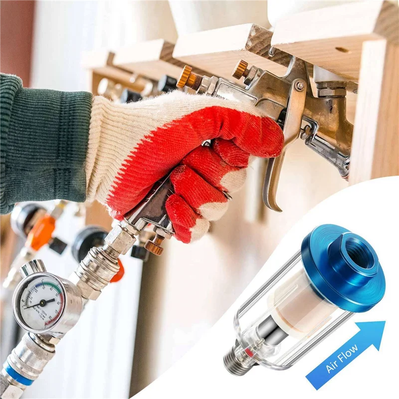 A77I 6 قطع فلتر فاصل زيت الماء مرشح البخاخة فاصل الرطوبة لتركيب ضاغط خط الهواء #3