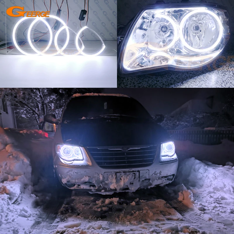 

Для Chrysler Grand Voyager IV Facelift 2005-2008: Комплект сверхъярких светодиодных COB-дневных ходовых огней (ангельские глазки) с эффектом «кольца»