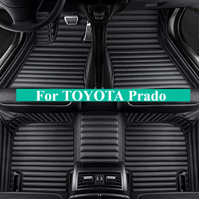 Custom Car Floor Mats For TOYOTA Prado LC250 7/5/6seats 2006-2024 Auto Accessories Foot leather Carpets Fashion Rugs Interior