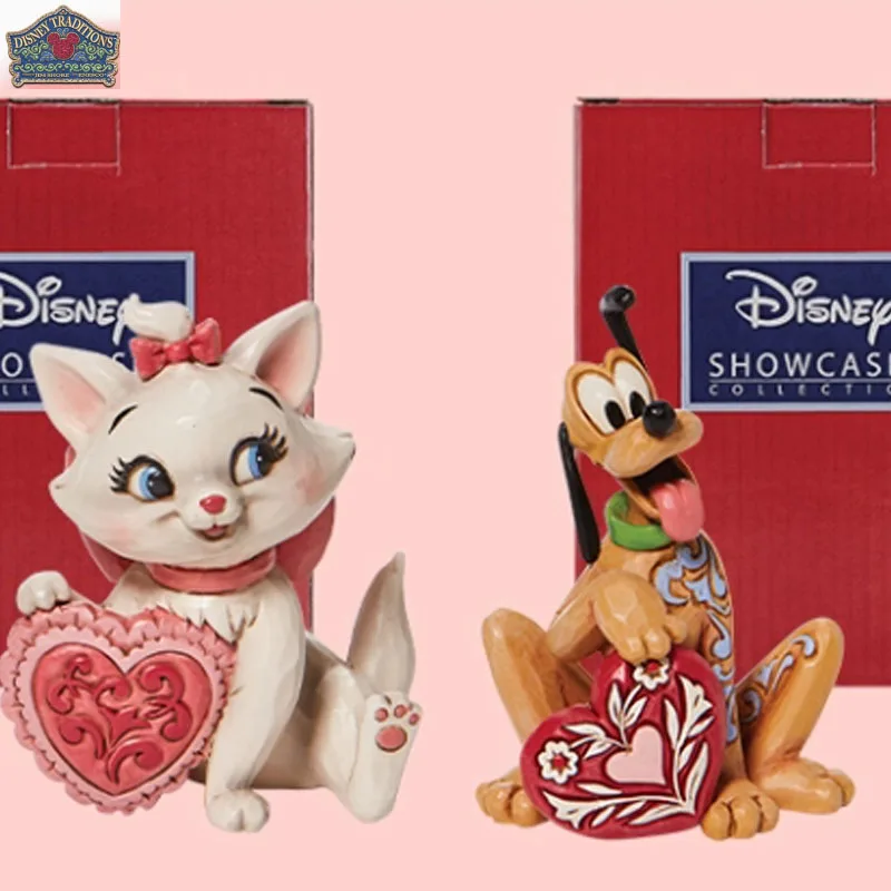 Disney – Kit de Garage Original, cœur d'amour, Marie Cat & Love, figurines d'action Pluto sur le thème, jouets pour garçons, modèle cadeau, ornements
