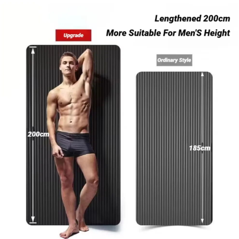 200*90cm Thick 20mm Men's Gym Mat Beginner Yoga Mat Thickened Widened and Lengthened Non-slip Sports Yoga Mat for Home