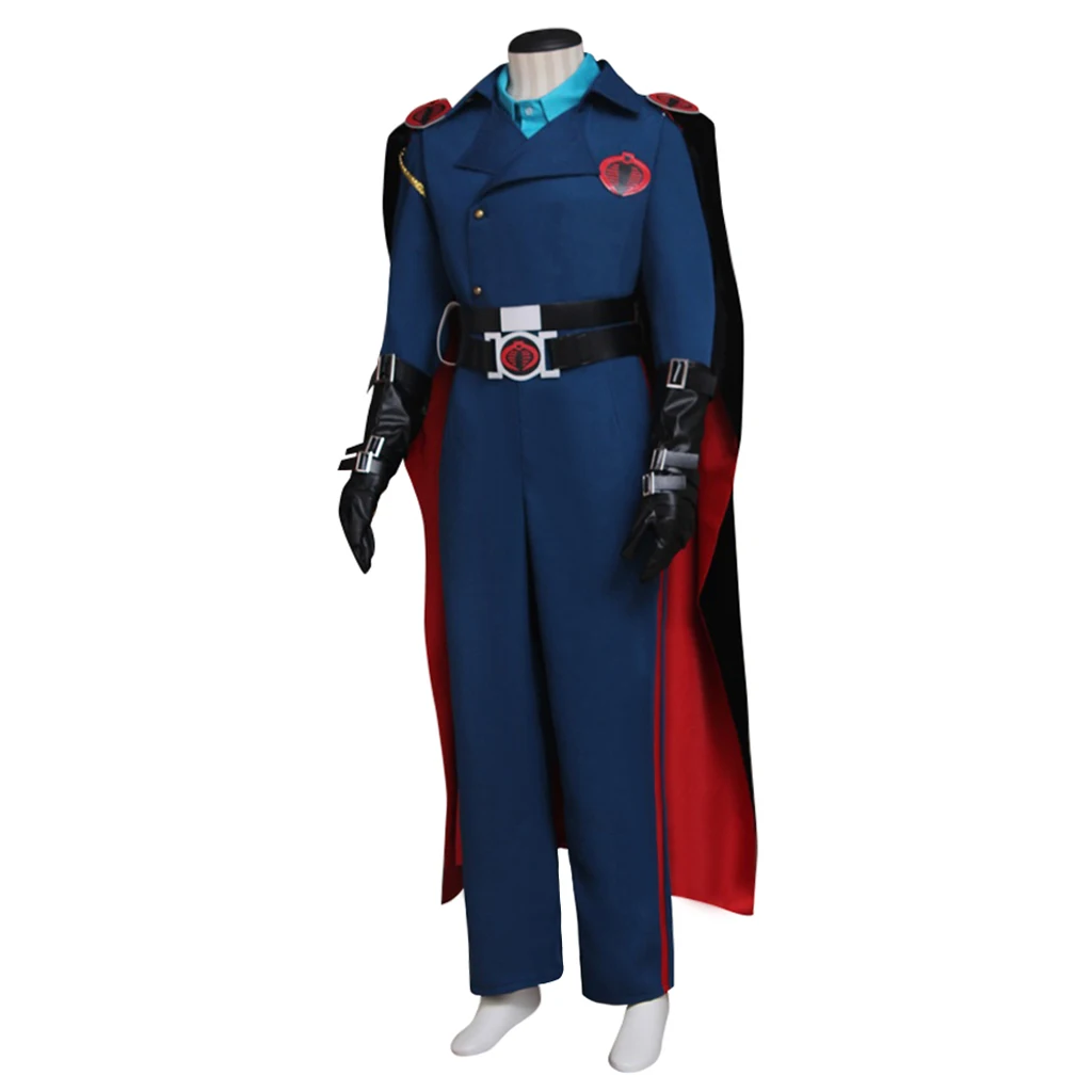 Movie Cobra Commander Cosplay G.I. Joe Costume For Men Fantasia Combat Uniform Suit with Cape Halloween Carnival Party Outfits