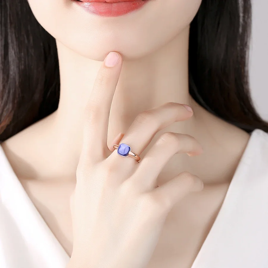 KALETINE Crystals Luxury 925 Sterling Silver Rings For Women New Elegant Wedding Party Rings Jewelry Accessories Girl Mom Gift