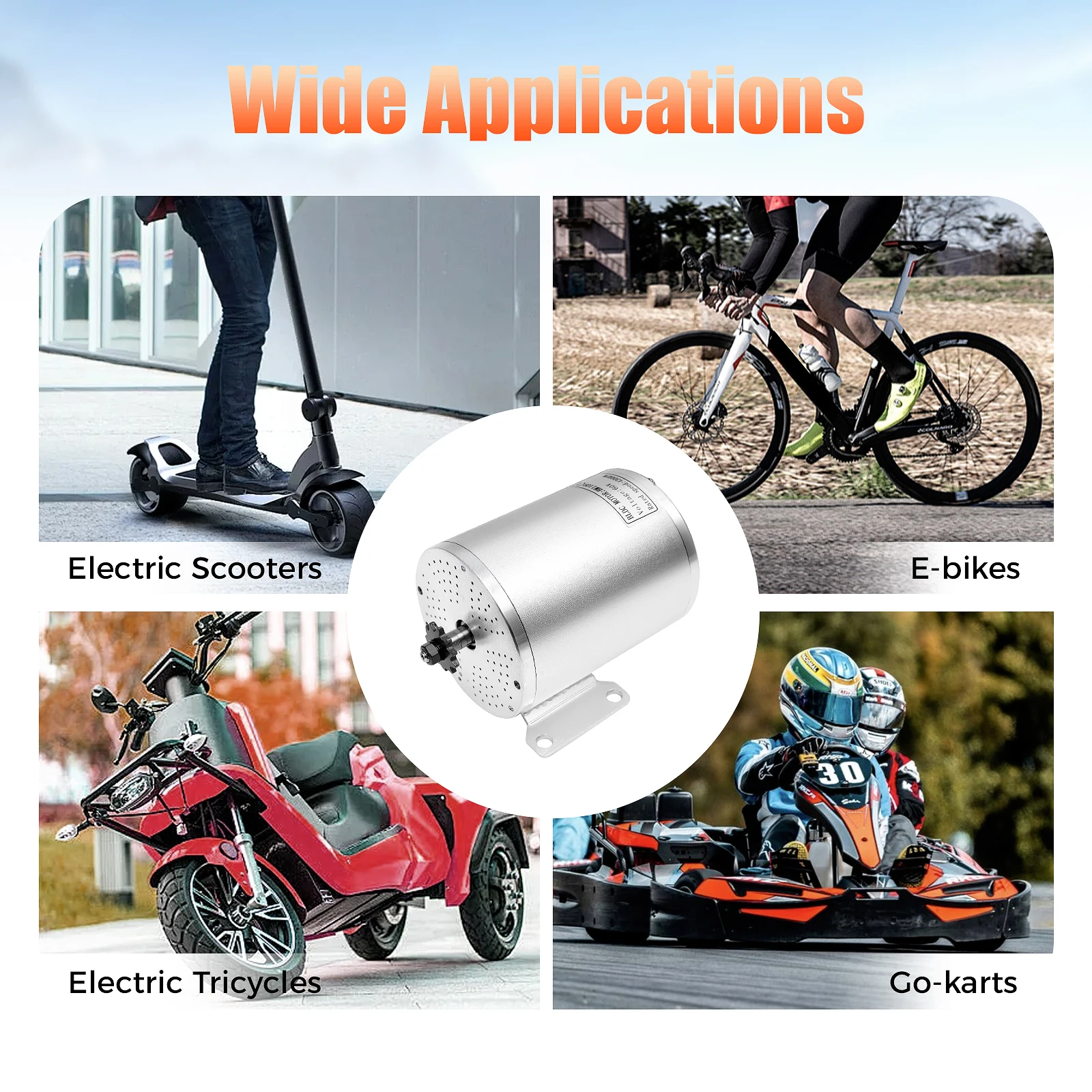 Potente Kit de Motor sin escobillas de 60V y 2000W con controlador, función inversa ajustable de 3 velocidades para bicicleta eléctrica, Scooter, Conversio eléctrico
