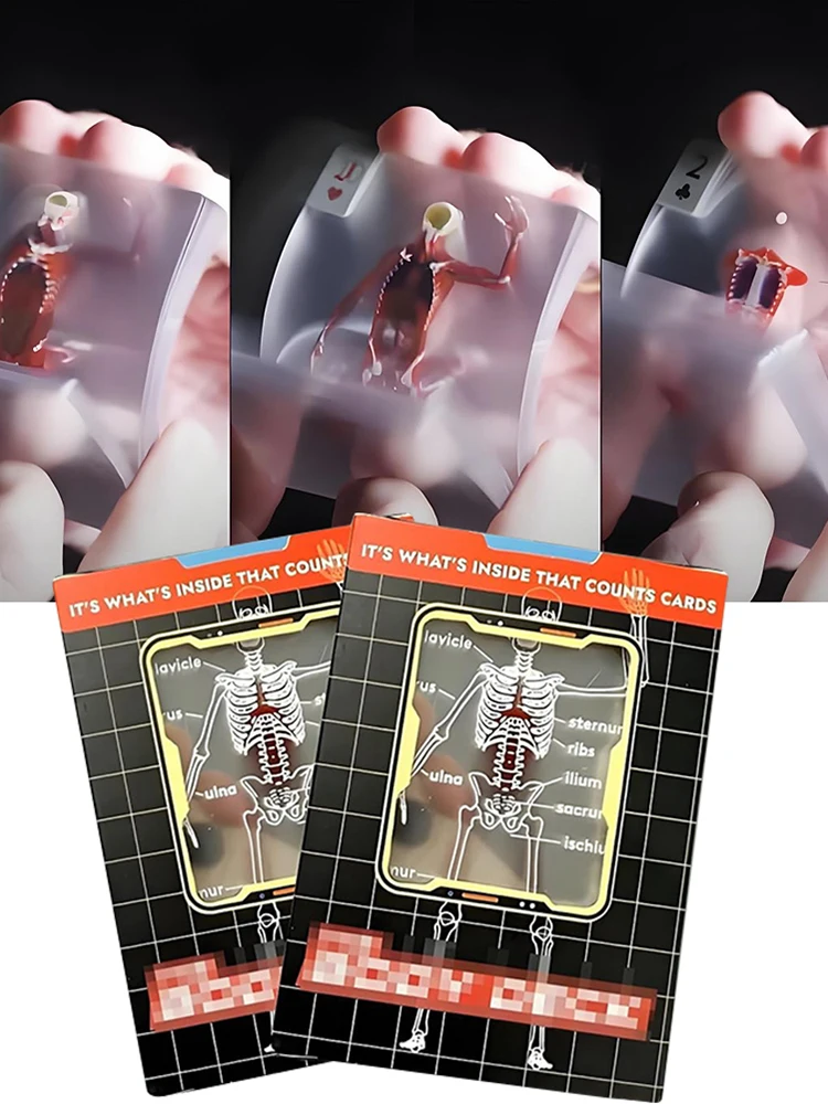 The Body Deck Cards Reusable Body Transparent Playing Cards Multi-Purpose Human Anatomy Playing Cards for Friend Gifts