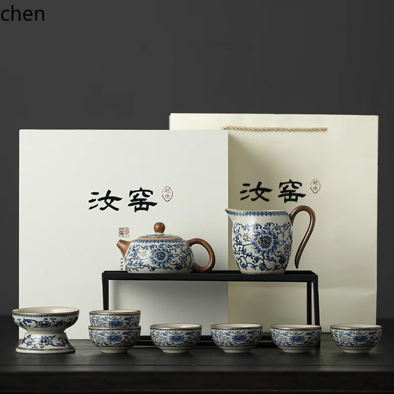 ZML tea set for home use, high-end complete set of kung fu tea set with teapot and teacups, suitable for gifting