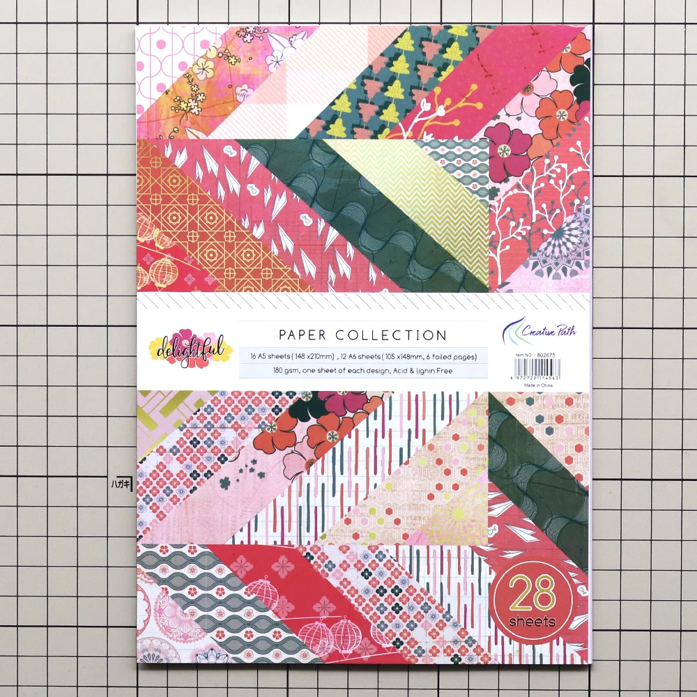 Creative Path Red Pink Flower Decorative Scrapbooking Papers A5&A6 Floral Journaling Background Papers For Crafting Card Making