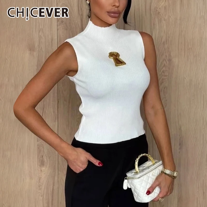 

CHIEVER однотонный шикарный ажурный жилет женский с круглым вырезом без рукавов для похудения нежные женские жилеты для пожилых женщин летний стиль мода