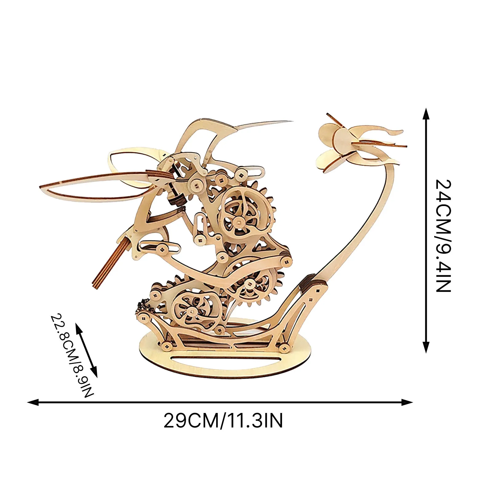 3D drewniany mechaniczny koliber Model ręczny Puzzle dorosłych dzieci edukacyjne ozdoby rękodzieło drewniane