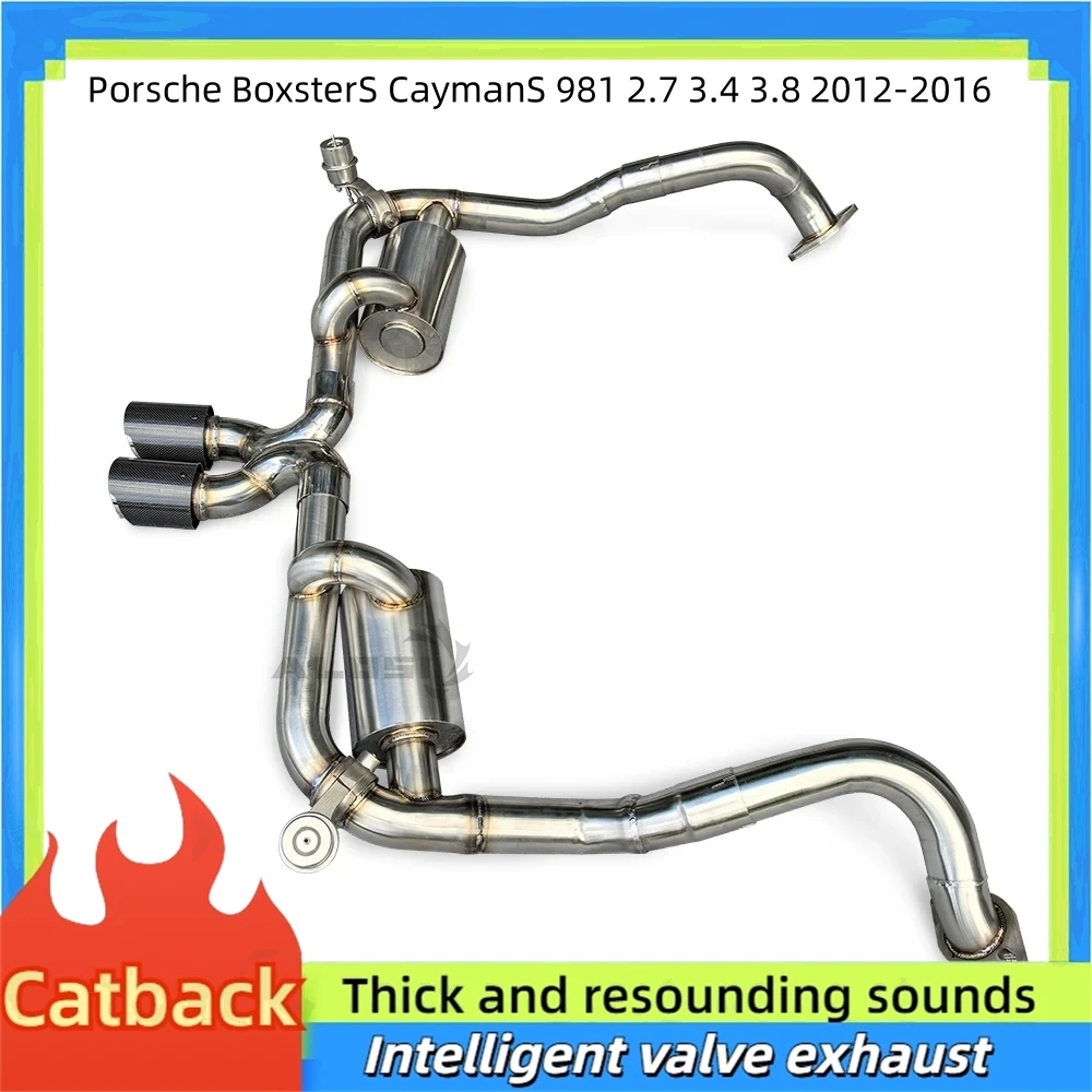 

High-performance Exhaust System CatBack Exhaust Pipe for Porsche BoxsterS CaymanS 981 2.7 3.4 3.8 2012-2016 Sport Valve Muffler