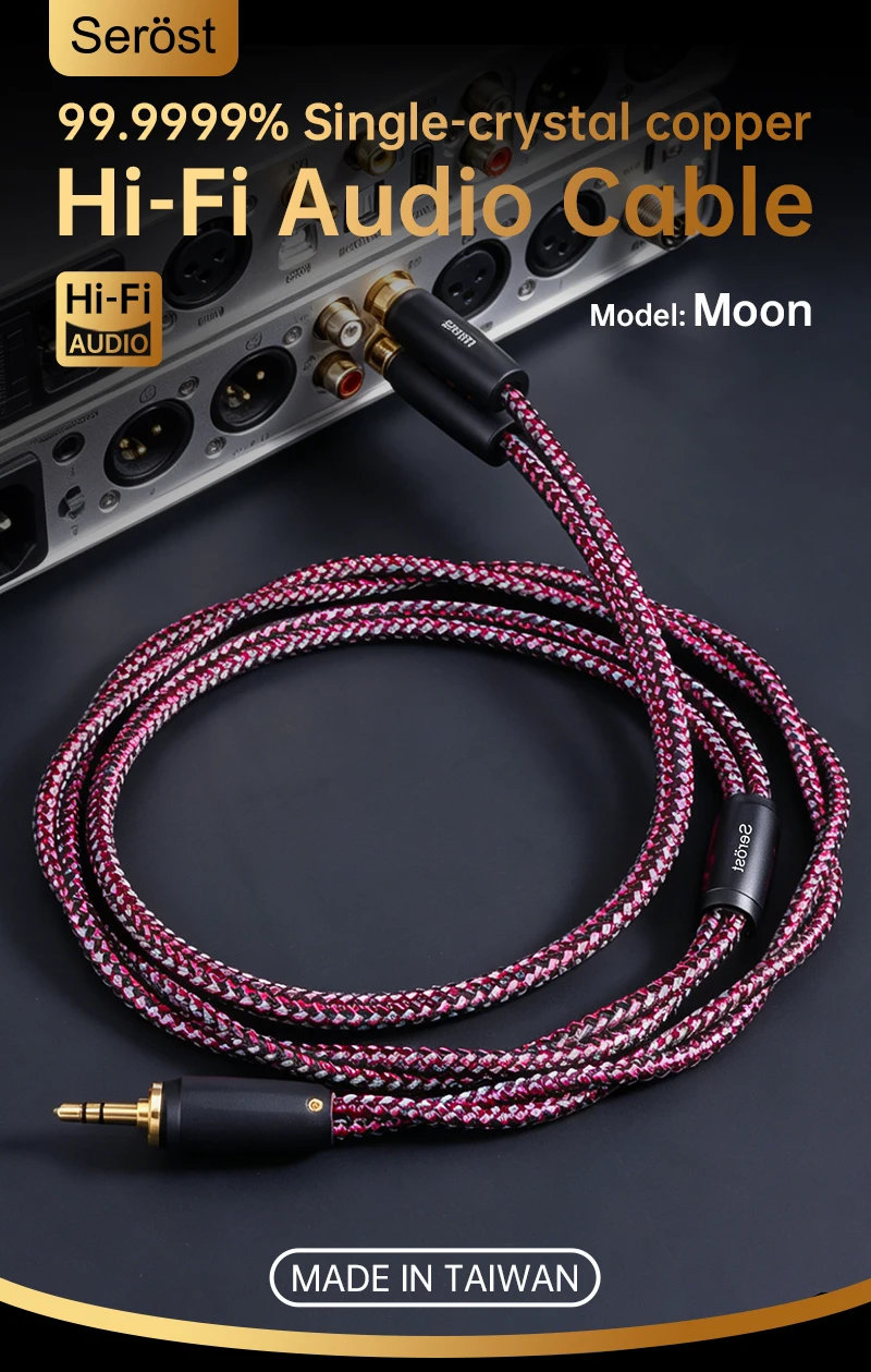 Serost Moon HiFi-Audiokabel Typ-C DAC 3,5mm 4,4mm 6,5mm Stereo zu Dual-RCA-Buchse für Musikplayer, Verstärker, Lautsprecher - OCC-Kabel – Detail 1