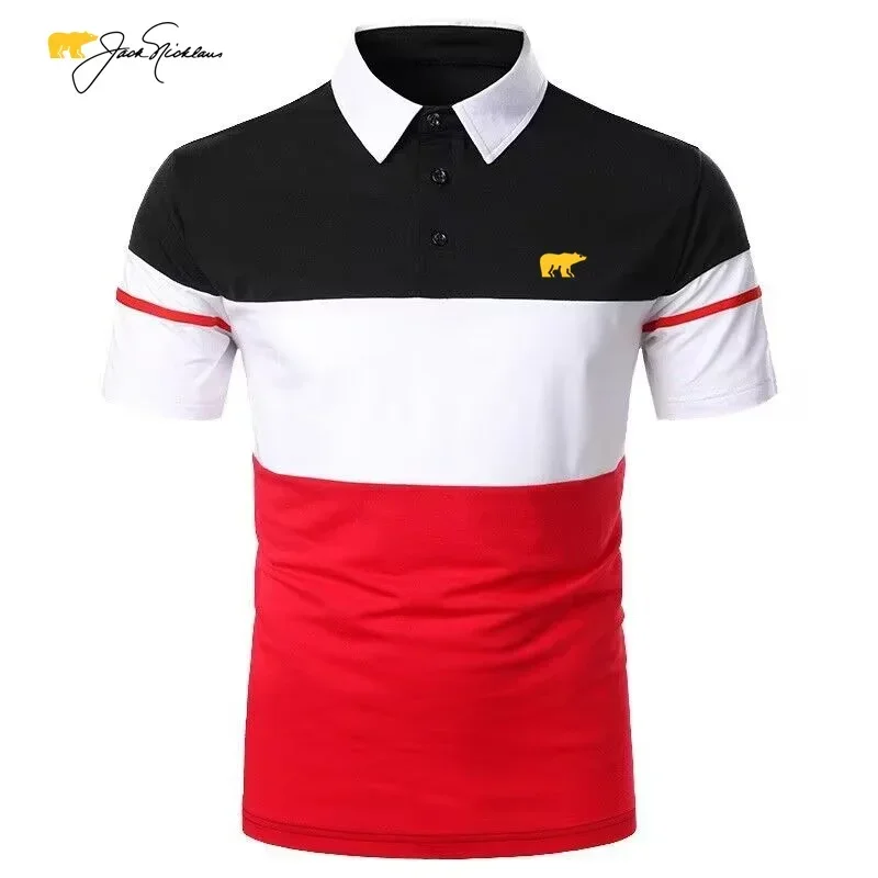 Men\'s Polo Shirt Jack Nicklaus Embroidery T-shirt New Summer Fashion Casual Short Sleeve Business Breathable Sports Golf Top