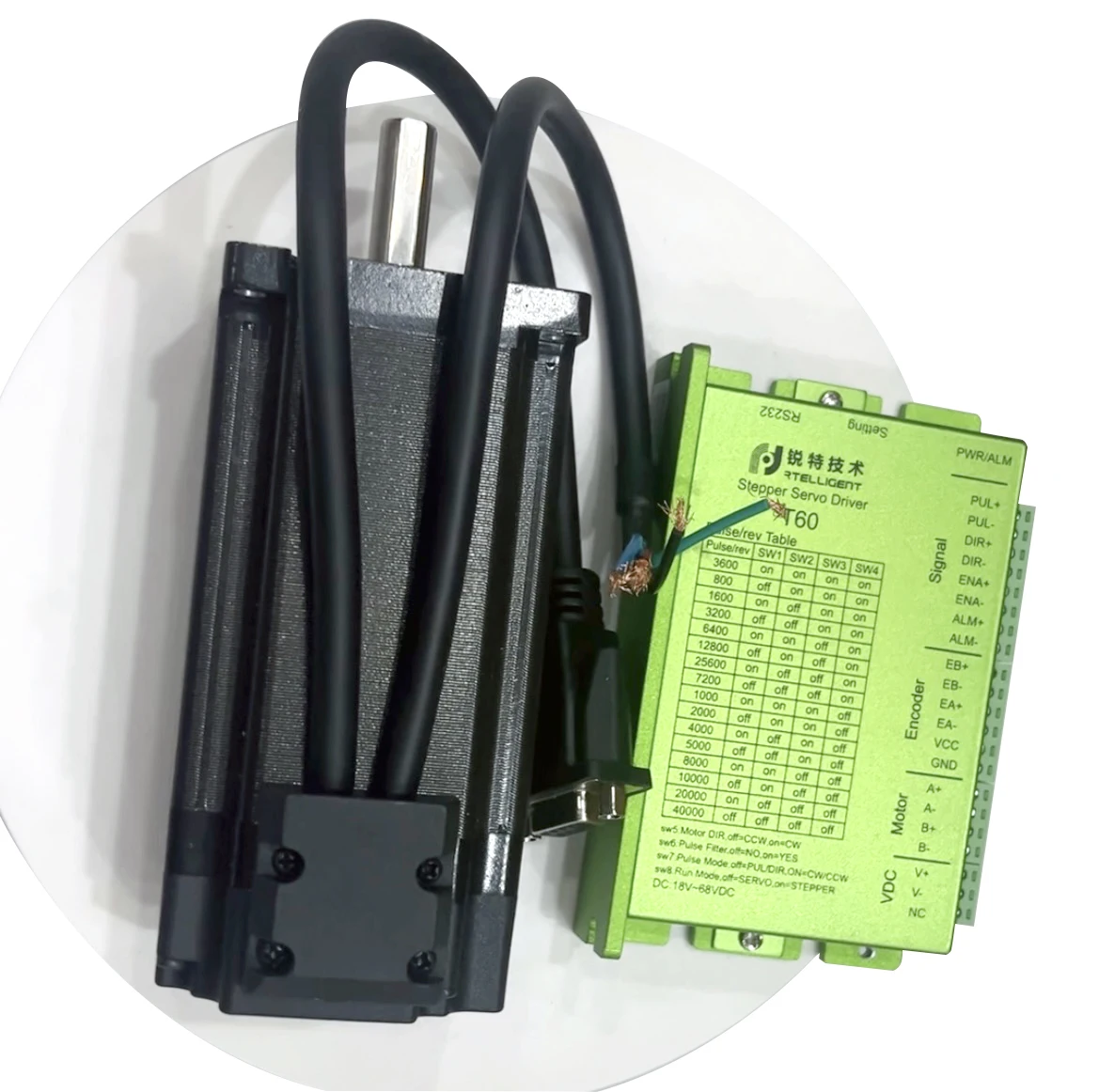Imagem -02 - Motor de Passo de Circuito Fechado Nema 24 Fases 60 mm 2.2 N.m com Driver Servo de Passo Kit de Servo Motor Fácil
