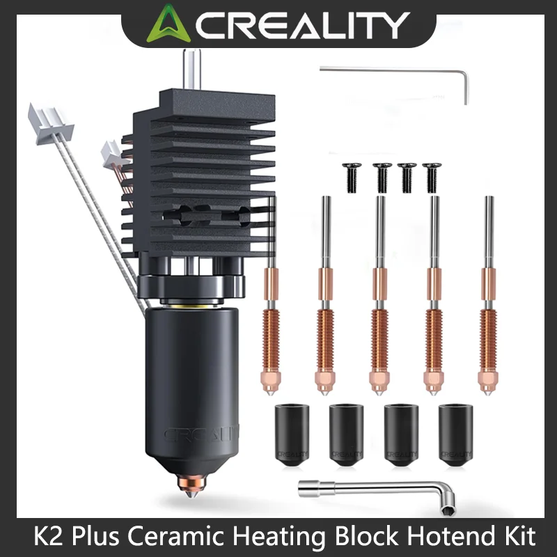 

Официальный комплект аксессуаров Creality K2 Plus Hotend — керамический нагревательный блок, быстросменная насадка Unicorn, цельнометаллические встроенные конструкции