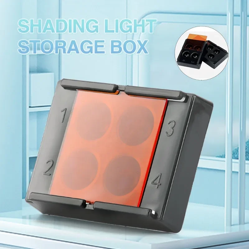 4/8 Slots Dental Resin Shade Light Storage Box Dental Palette with Cover Dental Veneer Box Mix Hood Case Shading Organizer Tool view 4