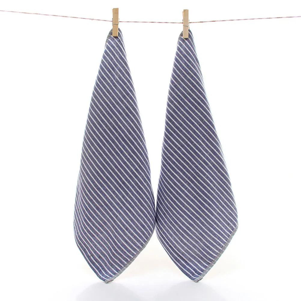 

3Pcs Stripe Towel 100 Cotton Absorbent Set for Face Hands Bathing Drying Comfortable Lightweight Fabric