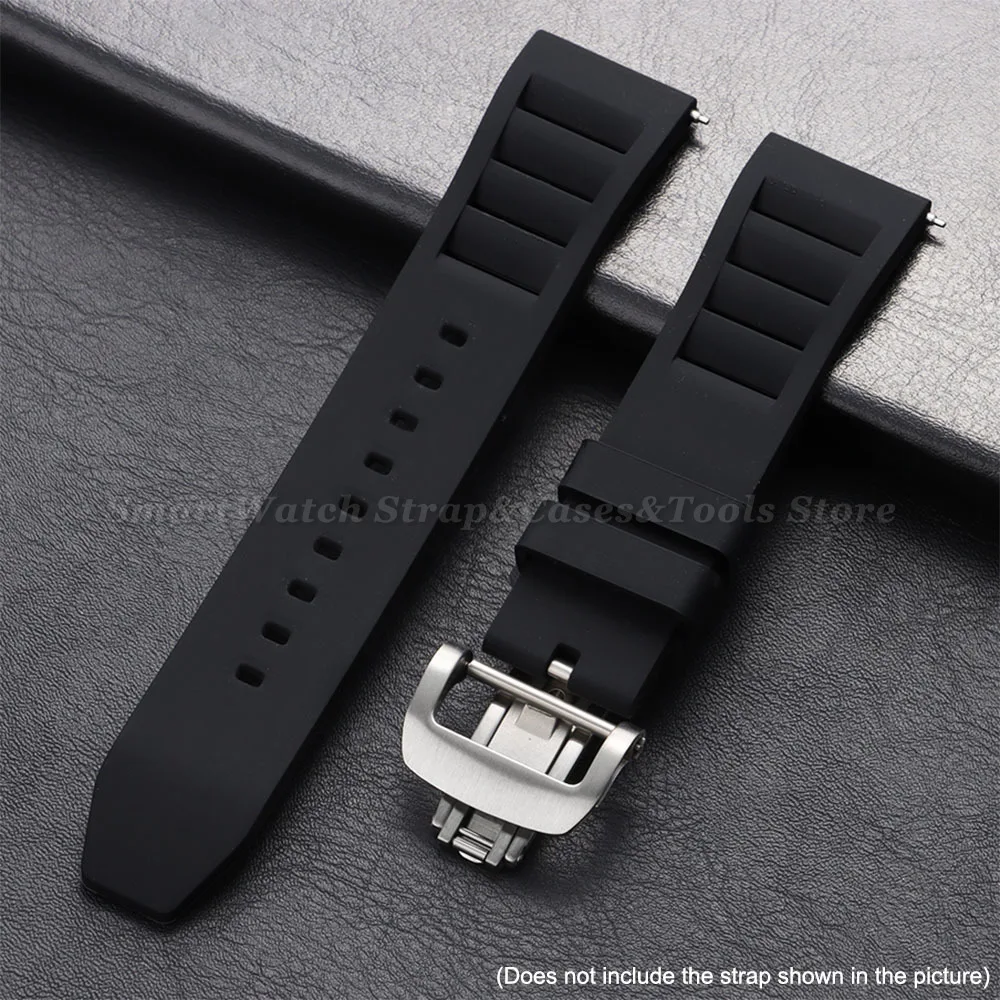 Chiusura deployante con fibbia per orologio in acciaio inossidabile massiccio per Richard Mille 18mm 20mm Fibbia con cinturino in gomma di ricambio per orologi