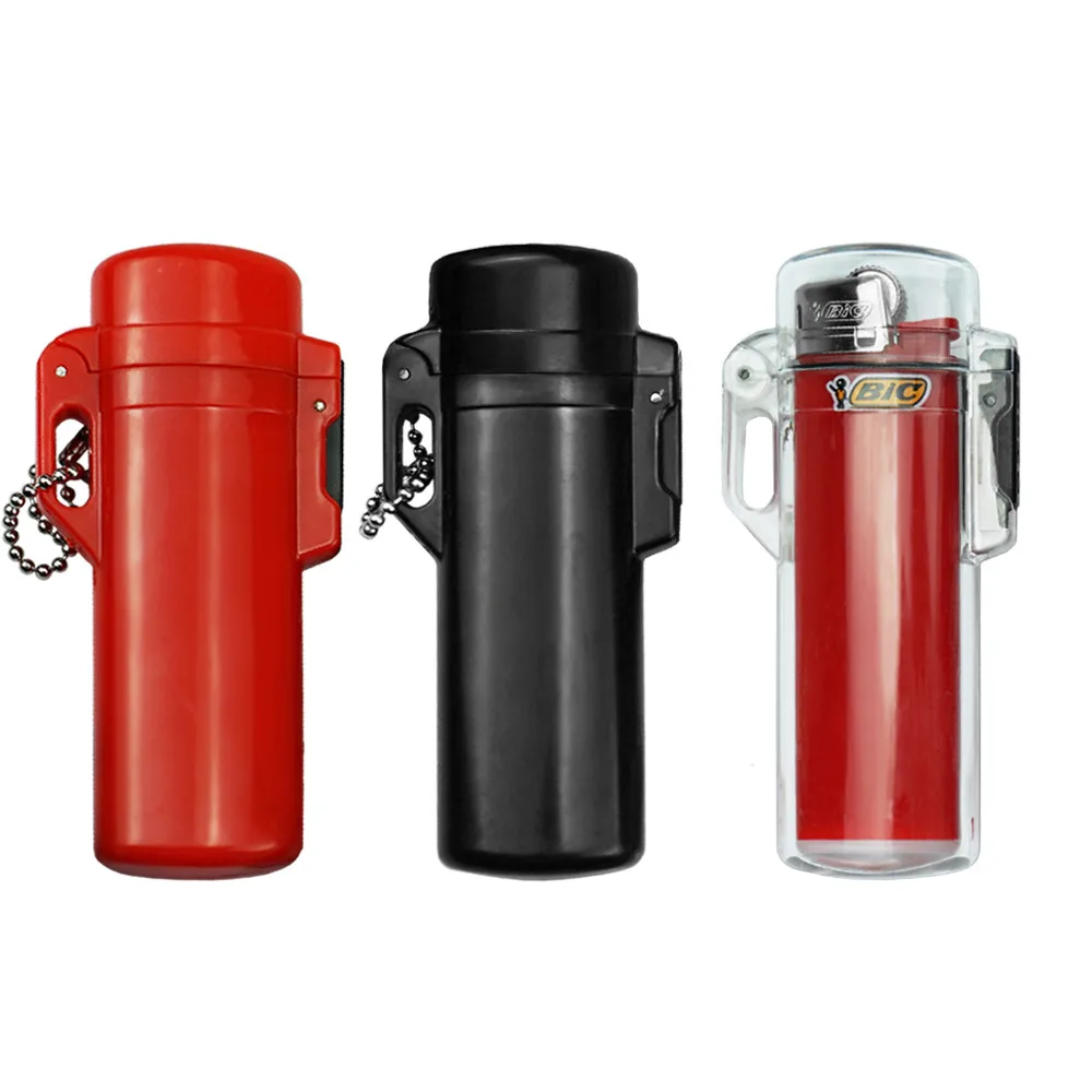 Outdoor Waterproof Plastic Lighter Case Kerosene Oil Lighters Sleeve for BIC J3 Lighter Smoking Accessories Men\'s Gadget Gift