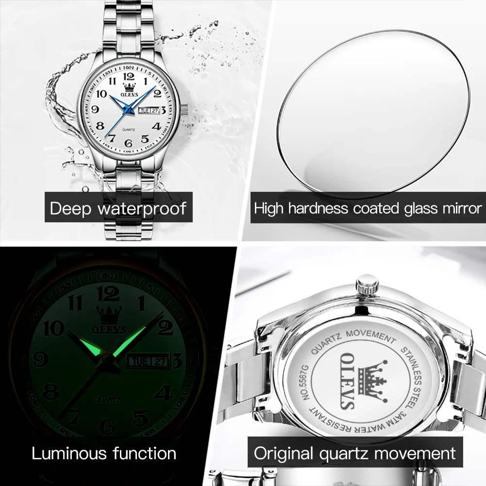 OLEVS – montre-bracelet à Quartz pour femmes, élégante, petit cadran, en acier inoxydable, étanche, nouvelle collection